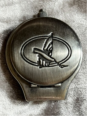 Remington Flying Duck Clip On Watch - 38-173 Silver Tone - Needs battery
